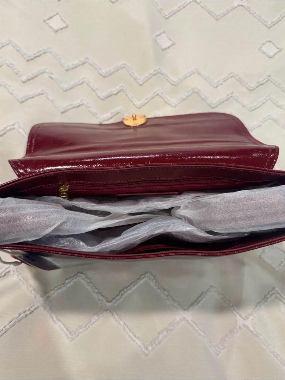 Red Leather Crossbody Bag - Classic Women's Shoulder Bag